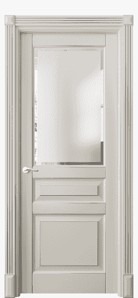 Дверь межкомнатная 0710 БОСС САТ-Ф. Цвет Бук облачный серый серебро. Материал  Массив бука эмаль с патиной. Коллекция Lignum. Картинка.