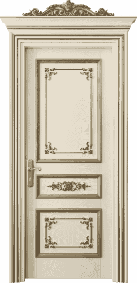 Дверь межкомнатная 6503 БМЦПА. Цвет Бук марципановый золотой антик. Материал Массив бука эмаль с патиной золото античное. Коллекция Imperial. Картинка.