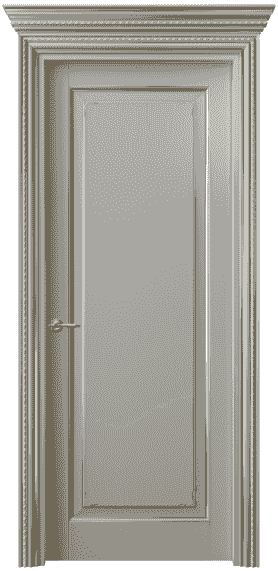 Дверь межкомнатная 6201 БНСРП. Цвет Бук нейтральный серый позолота. Материал  Массив бука эмаль с патиной. Коллекция Royal. Картинка.