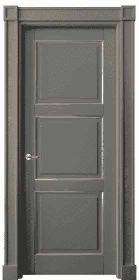 Дверь межкомнатная 6309 БКЛСП. Цвет Бук классический серый позолота. Материал  Массив бука эмаль с патиной. Коллекция Toscana Plano. Картинка.