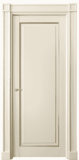 Дверь межкомнатная 6301 БМЦП. Цвет Бук марципановый позолота. Материал  Массив бука эмаль с патиной. Коллекция Toscana Plano. Картинка.