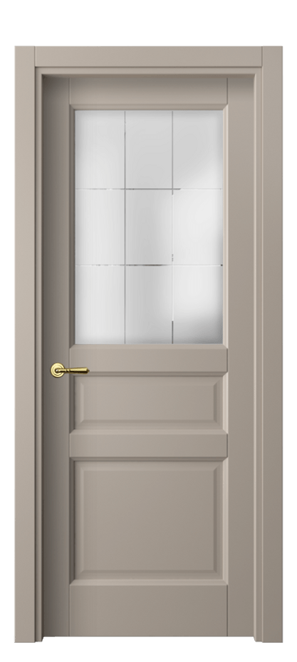 Межкомнатная дверь Galant 1432 Матовый бисквитный Сатинированное стекло с гравировкой "Лофт" Цена 42719 ₽ | Volhovec