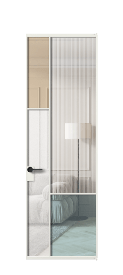 Межкомнатная дверь Mosaic АЛПЛ041.13 Алюминий светло-серый Комбинация стекол Группы 1 и Группы 3 Цена 127772 ₽ | Volhovec