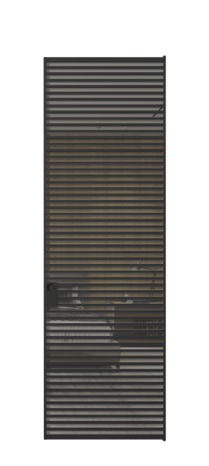 Алюминиевая дверь АЛПЛ040.07 Алюминий Черный Рефлективное серое стекло "Stopsol", калёное Цена 229770  | Volhovec