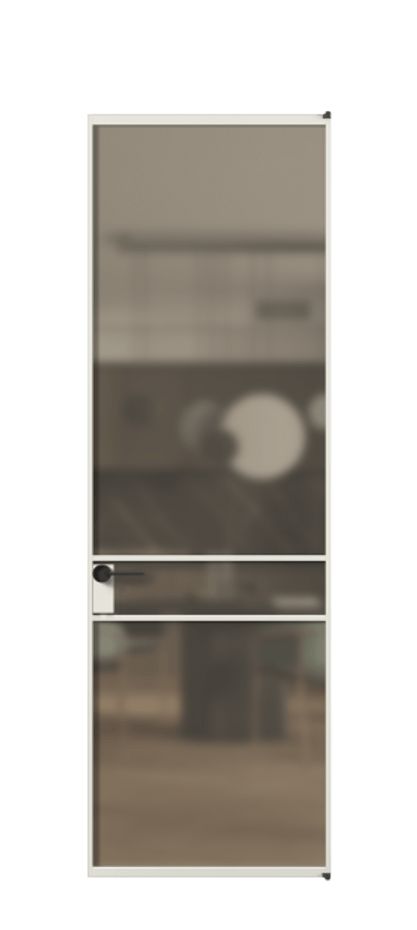 Алюминиевая дверь АЛПЛ040.02 Алюминий серый Сатинированное бронзовое стекло, триплекс Цена 123970  | Volhovec