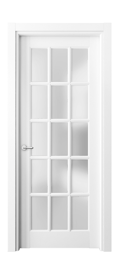 Межкомнатная дверь Тоскана Грильято 6311 Матовый белоснежный Сатинированное стекло Цена 111899 ₽ | Volhovec