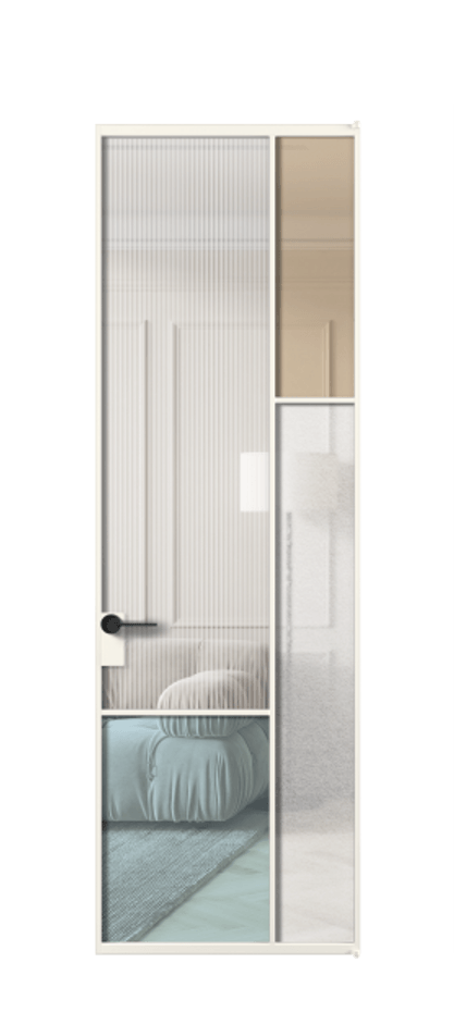 Межкомнатная дверь Mosaic АЛПЛ041.12 Алюминий пудровый белый Комбинация стекол Группы 1 и Группы 3 Цена 127772 ₽ | Volhovec