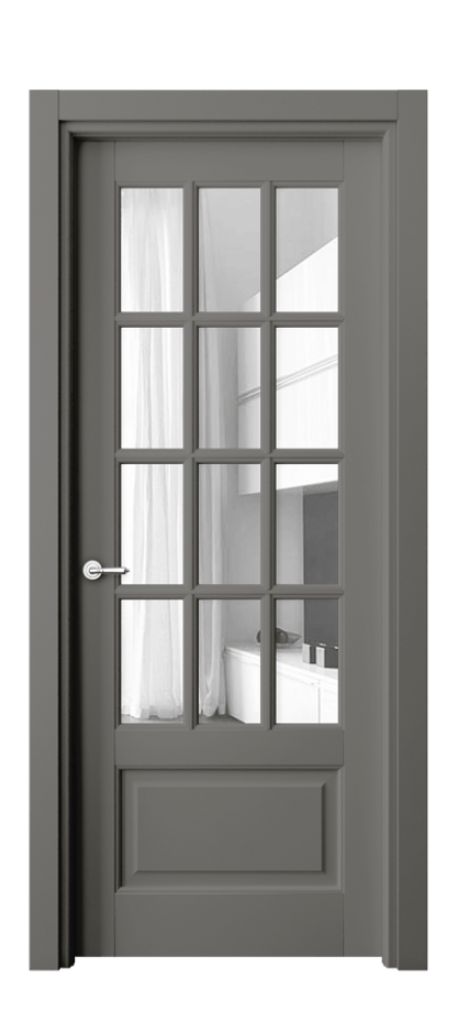 Межкомнатная дверь Toscana Grigliato 6313 Бук классический серый Прозрачное стекло Цена 114199 ₽ | Volhovec