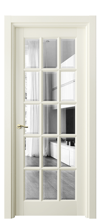 Межкомнатная дверь Лигнум 0708 Матовый молочно-белый Двустороннее зеркало с фацетом, триплекс Цена 122299 ₽ | Volhovec