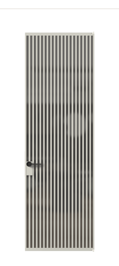 Алюминиевая дверь АЛПЛ040.06 Алюминий тёплый серый Сатинированное серое стекло, триплекс Цена 176652  | Volhovec