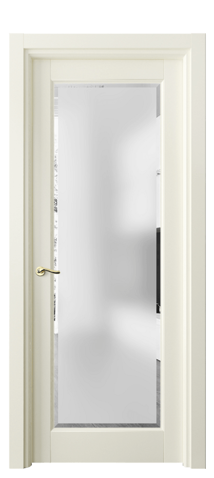 Межкомнатная дверь Лигнум 0700 Матовый молочно-белый Сатинированное стекло с фацетом Цена 97099 ₽ | Volhovec