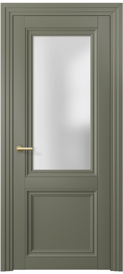 Межкомнатная дверь Центро 2524 Матовый оливковый тёмный Сатинированное стекло Цена 62199 ₽ | Volhovec