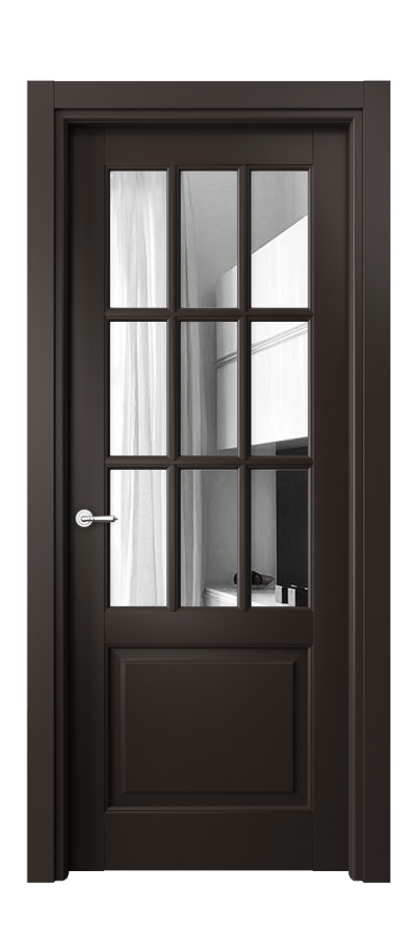 Межкомнатная дверь Тоскана Грильято 6312 Матовый антрацит Двустороннее зеркало, триплекс Цена 120640 ₽ | Volhovec