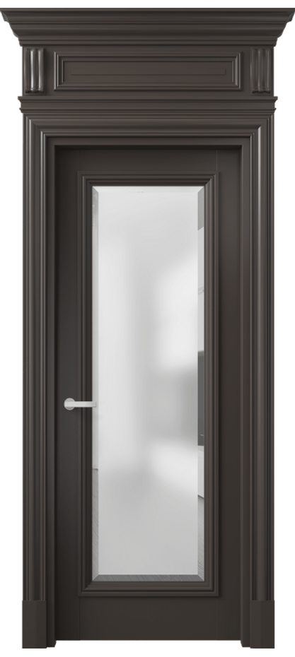 Межкомнатная дверь Antique 7300 Бук антрацит Сатинированное стекло с фацетом, 6 мм Цена 124183 ₽ | Volhovec