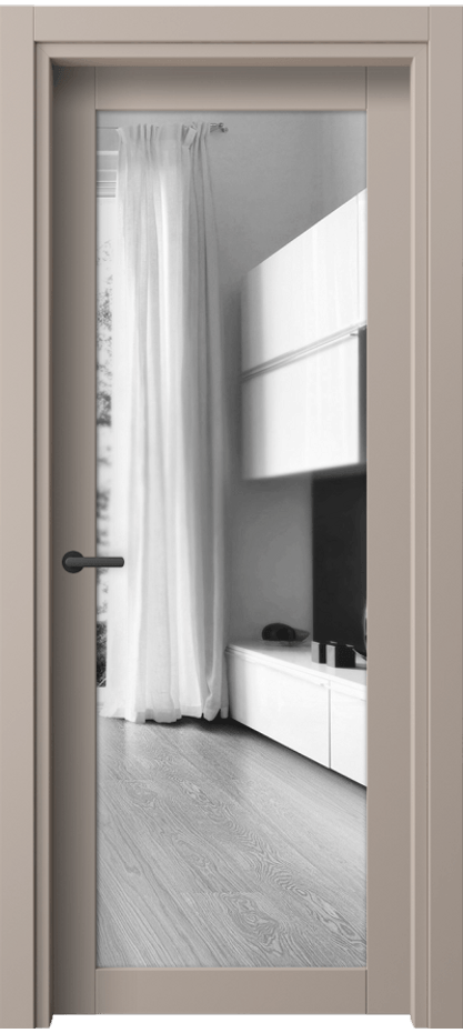 Межкомнатная дверь Neo 2102 ПЭТ серо-коричневый  Двустороннее зеркало, триплекс Цена 25359 ₽ | Volhovec