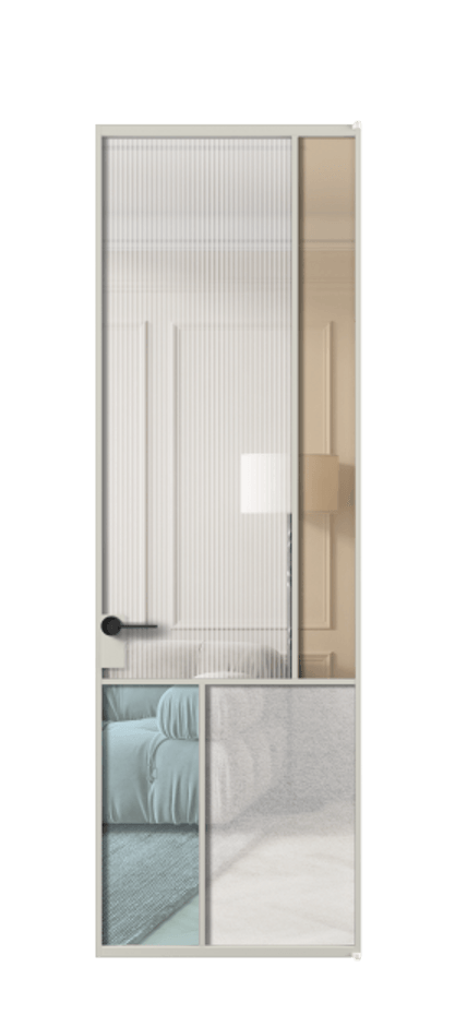 Межкомнатная дверь Mosaic АЛПЛ041.21 Алюминий тёплый серый Комбинация стекол Группы 1 и Группы 3 Цена 127772 ₽ | Volhovec