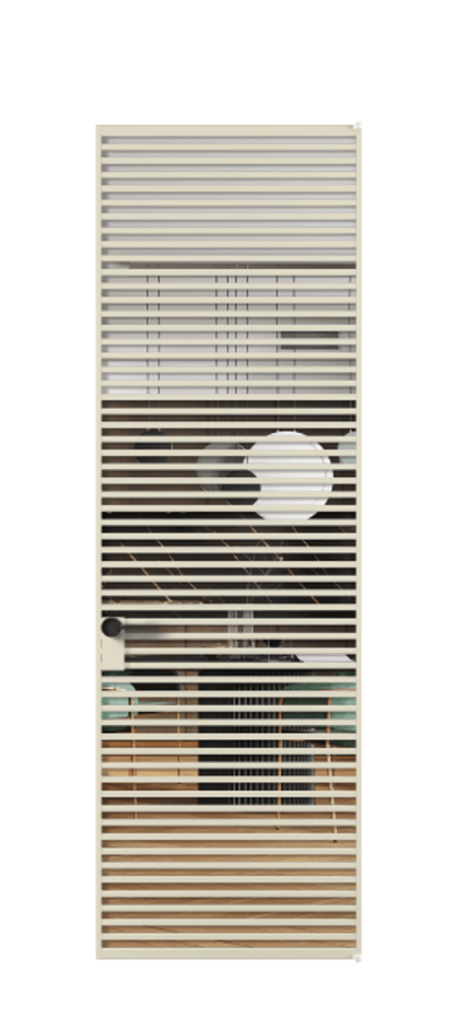 Алюминиевая дверь АЛПЛ040.07 Алюминий бежево-серый Прозрачное стекло "Crystal Vision", калёное Цена 232890  | Volhovec