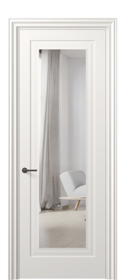 Дверь межкомнатная Mascot 8403 Матовый пудровый белый Двустороннее зеркало, триплекс Фигурный наличник МПБЛ Цена 78999 ₽ Наличники уже входят в базовый комплект. Фабрика дверей Волховец 8 (800) 551 43 19 Межкомнатная дверь Mascot 8403 Матовый пудровый белый Двустороннее зеркало, триплекс Цена 78999 ₽ | Volhovec