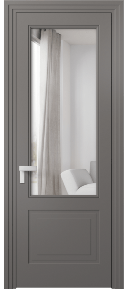 Межкомнатная дверь Rocca 8352 Матовый классический серый Двустороннее зеркало, триплекс Цена 67919 ₽ | Volhovec