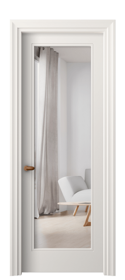 Межкомнатная дверь Esse 8502 Матовый пудровый белый Двустороннее зеркало, триплекс Цена 54479 ₽ | Volhovec