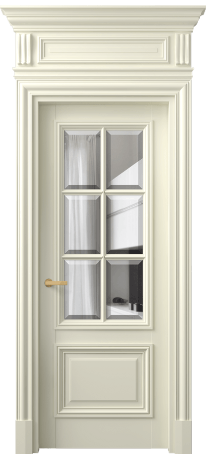 Межкомнатная дверь Антик 7312 Матовый молочно-белый Прозрачное стекло с фацетом Цена 181709 ₽ | Volhovec