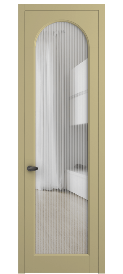 Межкомнатная дверь Palazzo 6804 Матовый белоснежный Рифлёное стекло "Moru", триплекс Цена 126599 ₽ | Volhovec
