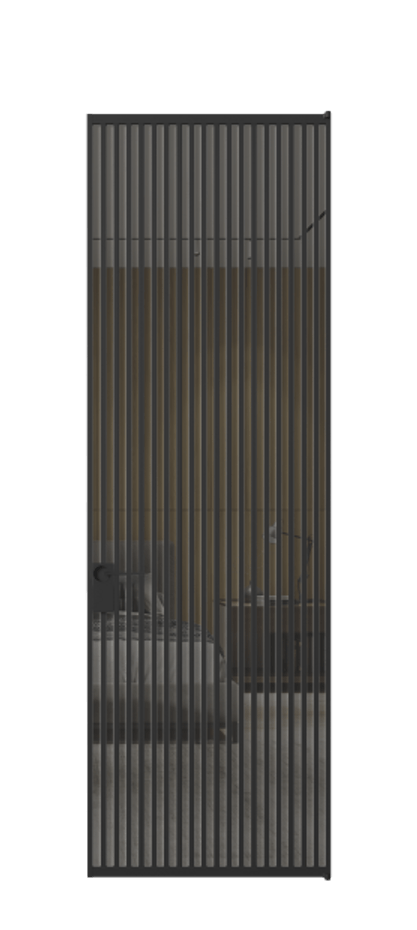 Алюминиевая дверь АЛПЛ040.06 Алюминий Черный Рефлективное серое стекло "Stopsol", калёное Цена 229770  | Volhovec