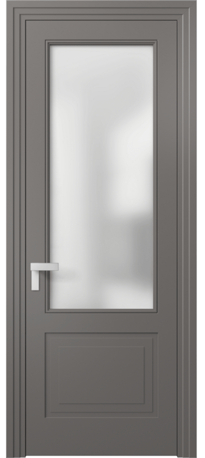 Межкомнатная дверь Rocca 8352 Матовый классический серый Сатинированное стекло Цена 66319 ₽ | Volhovec