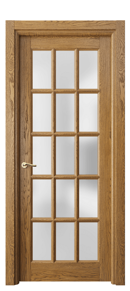 Межкомнатная дверь Lignum 0708 Дуб медовый брашированный Сатинированное стекло Цена 163199 ₽ | Volhovec