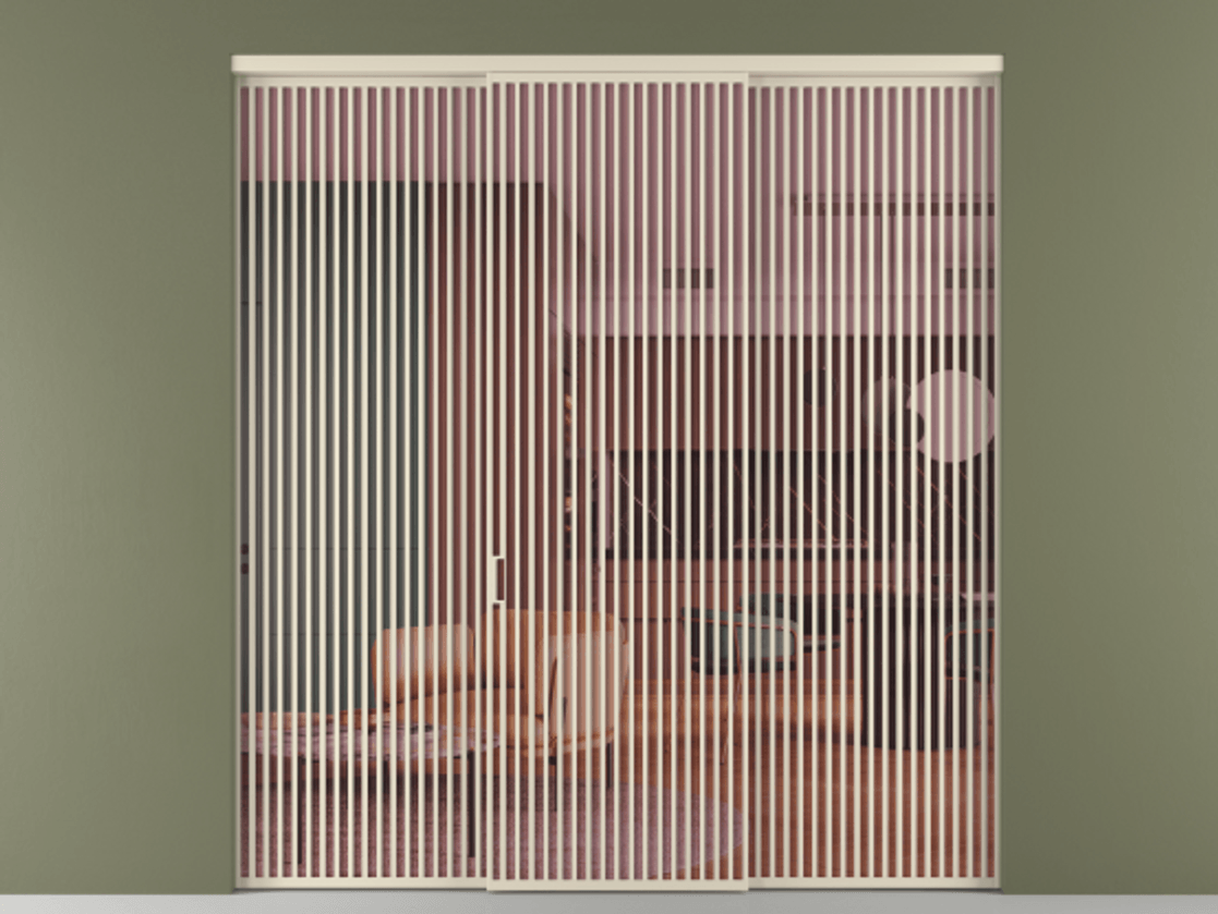 Перегородка Formato внутри проёма 3 створки АЛПР 040.06 Алюминий бежево-серый Прозрачное розовое стекло, триплекс Цена 483740 ₽ | Volhovec