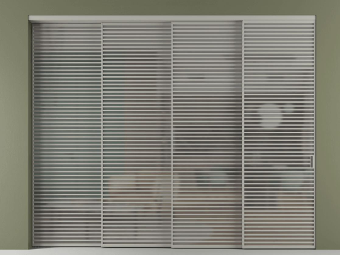 Перегородка Formato внутри проёма телескопик синхро 3 АЛПР 040.07 Алюминий нейтральный серый Сатинированное серое стекло, триплекс. Цена 863500 ₽ 1. Полотно 4 шт. (800/2100 мм)
2. Комплект установки раздвижной системы
3. Базовый комплект фурнитуры
4. Комплект фурнитуры телескопик синхро-3
5. Ручка RONDO
. Фабрика дверей Волховец 8 (800) 551 43 19 Перегородка Formato внутри проёма телескопик синхро 3 АЛПР 040.07 Алюминий нейтральный серый Сатинированное серое стекло, триплекс Цена 863500 ₽ | Volhovec