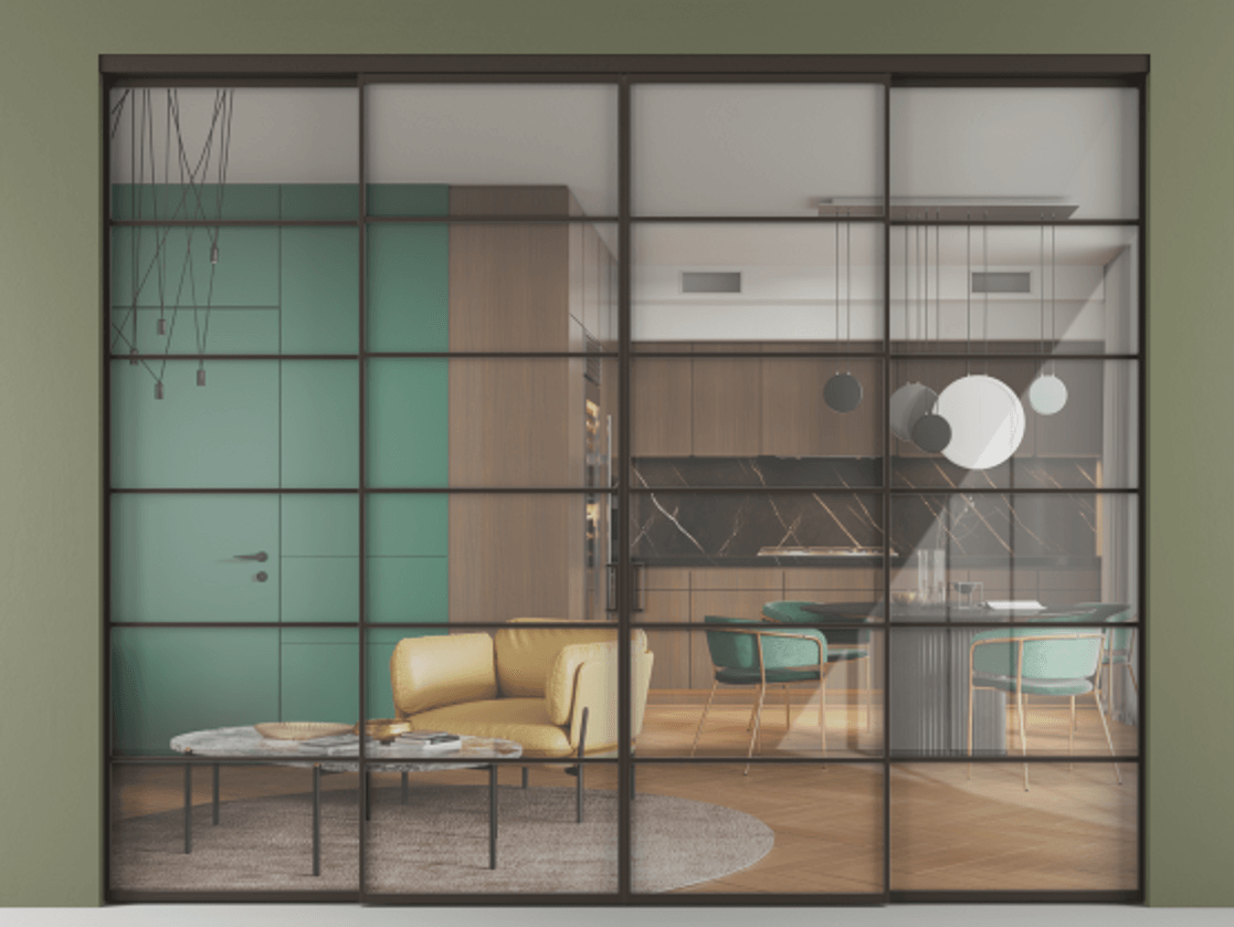 Перегородка Formato внутри проёма четырёхстворчатая #VENDORCODE# #FURNISH# #GLASS# Цена #PRICE# #CURRENCY#  | Volhovec