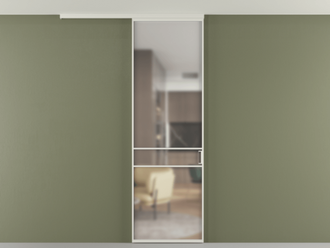 Перегородка Formato вдоль стены на потолок одностворчатая #VENDORCODE# #FURNISH# #GLASS# Цена #PRICE# #CURRENCY# | Volhovec
