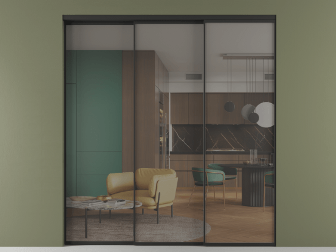 Перегородка Formato внутри проёма телескопик синхро 2 АЛПР 040.01 Алюминий Черный Прозрачное серое стекло, триплекс. Скрытый короб ЧЕР Цена 316120 ₽ 1. Полотно 3 шт. (800/2100 мм)
2. Комплект установки раздвижной системы
3. Базовый комплект фурнитуры
4. Комплект фурнитуры телескопик синхро-2
5.Ручка RONDO
. Фабрика дверей Волховец 8 (800) 551 43 19 Перегородка Formato внутри проёма телескопик синхро 2 АЛПР 040.01 Алюминий Черный Прозрачное серое стекло, триплекс Цена 316120 ₽ | Volhovec