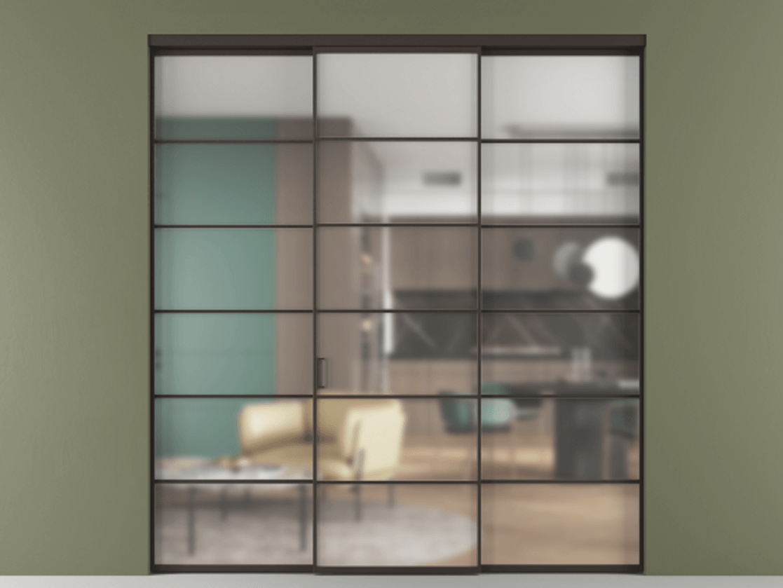 Перегородка Formato внутри проёма 3 створки АЛПР 040.04 Алюминий антрацит Сатинированное стекло "Matelux Crystal Vision", калёное, матовое, каленое 6 мм. Цена 341000 ₽ 1. Полотно 3 шт. (800/2100 мм)
2. Комплект установки раздвижной системы
3. Базовый комплект фурнитуры
4.Ручка RONDO. Фабрика дверей Волховец 8 (800) 551 43 19 Перегородка Formato внутри проёма 3 створки АЛПР 040.04 Алюминий антрацит Сатинированное стекло "Matelux Crystal Vision", калёное, матовое, каленое 6 мм Цена 341000 ₽ | Volhovec