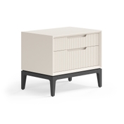 Тумба прикроватная Velvet 2 ящика Матовый бежево-серый