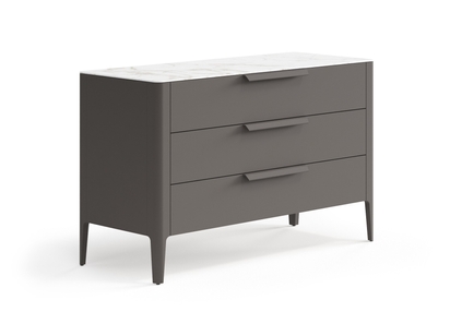 Мебель Комод Piega 3 ящика. Цвет Матовый антрацит. Материал Гладкая эмаль. Коллекция Комод Piega 3 ящика. Картинка.