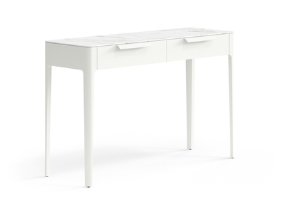 Мебель Консоль Piega 2 ящика. Цвет Матовый жемчужный. Материал Гладкая эмаль. Коллекция Консоль Piega 2 ящика. Картинка.