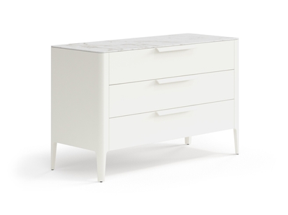 Мебель Комод Piega 3 ящика. Цвет Матовый молочно-белый. Материал Гладкая эмаль. Коллекция Комод Piega 3 ящика. Картинка.
