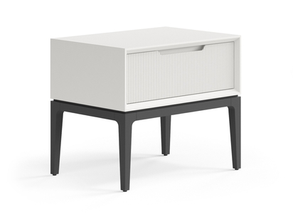 Мебель Тумба прикроватная Velvet 1 ящик. Цвет Матовый тёплый серый. Материал Гладкая эмаль. Коллекция Тумба прикроватная Velvet 1 ящик. Картинка.