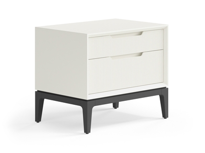 Мебель Тумба прикроватная Velvet 2 ящика. Цвет Матовый молочно-белый. Материал Гладкая эмаль. Коллекция Тумба прикроватная Velvet 2 ящика. Картинка.