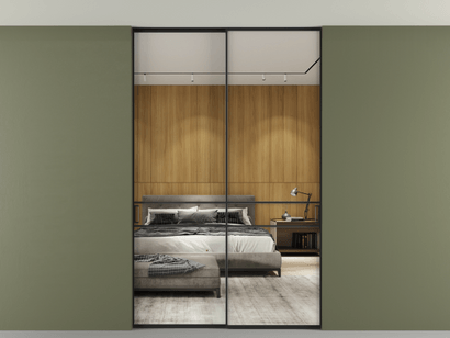 Алюминевая перегородка p2_02 Зеркало триплекс ЧЕР. Цвет Алюминий Черный. Материал Алюминий. Коллекция Перегородка Formato внутри проёма двустворчатая со скрытым креплением в потолок. Фото. Алюминевая перегородка p2_02 Зеркало триплекс ЧЕР. Цвет Алюминий Черный. Материал Алюминий. Коллекция Перегородка Formato внутри проёма двустворчатая со скрытым креплением в потолок. Картинка.