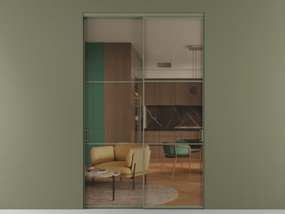 Алюминевая перегородка АЛПР 040.03_АОТ_Бронза триплекс_new. Цвет Алюминий оливковый тёмный. Материал Алюминий в эмали. Коллекция Перегородка Formato внутри проёма двустворчатая. Фото. Алюминевая перегородка АЛПР 040.03_АОТ_Бронза триплекс_new. Цвет Алюминий оливковый тёмный. Материал Алюминий в эмали. Коллекция Перегородка Formato внутри проёма двустворчатая. Картинка.