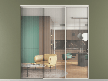 Алюминевая перегородка vn3_01 Moru БЕЛ. Цвет Алюминий Белый. Материал Алюминий. Коллекция Перегородка Formato внутри проёма телескопик синхро 2. Картинка.