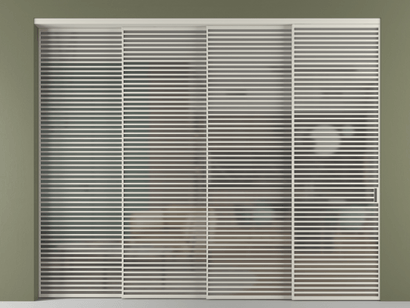 Алюминевая перегородка vn4_07_ Алюминий тёплый серый Серый сатин матовое. Цвет Алюминий тёплый серый. Материал Алюминий в эмали. Коллекция Перегородка Formato внутри проёма телескопик синхро 3. Картинка.