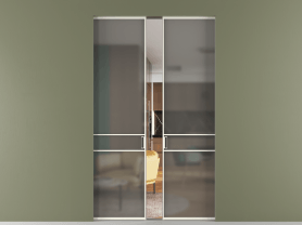 Алюминевая перегородка АЛПР 040.02 МЖМ Серый сатин триплекс. Цвет Алюминий жемчужный. Материал Алюминий в эмали. Коллекция Перегородка Formato скрытый пенал двустворчатая. Фото. Алюминевая перегородка АЛПР 040.02 МЖМ Серый сатин триплекс. Цвет Алюминий жемчужный. Материал Алюминий в эмали. Коллекция Перегородка Formato скрытый пенал двустворчатая. Картинка.