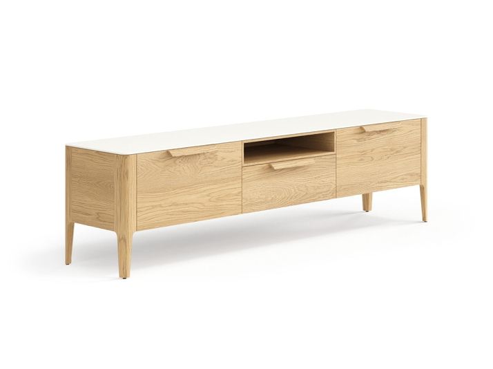 Мебель ТВ тумба Piega. Цвет Дуб соломенный матовый. Материал Массив дуба матовый. Коллекция ТВ тумба Piega. Картинка.