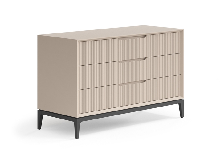 Мебель Комод Velvet 3 ящика. Цвет Матовый бисквитный. Материал Гладкая эмаль. Коллекция Комод Velvet 3 ящика. Картинка.