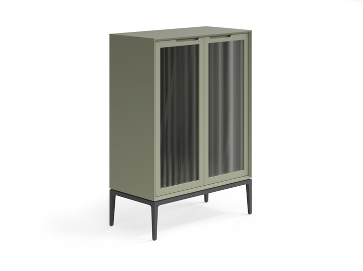 Мебель Витрина Velvet. Цвет Матовый оливковый тёмный. Материал Гладкая эмаль. Коллекция Витрина Velvet. Картинка.