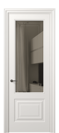 Дверь межкомнатная 8452 МПБЛ БР ГРА. Цвет Матовый пудровый белый. Материал Гладкая эмаль. Коллекция Mascot. Картинка.